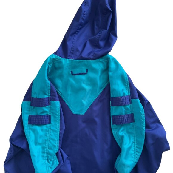 NILS Vintage Ski Jacket 1/2 Zip/Snap Pullover Hooded Windbreaker Size Large - Picture 7 of 12